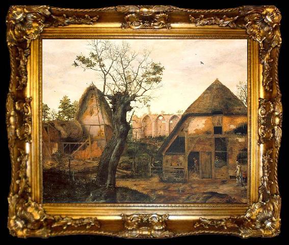framed  Cornelis van Dalem Landscape with Farm, ta009-2